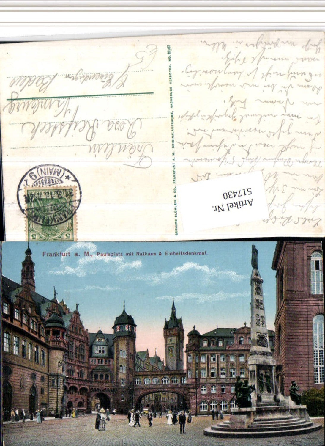 517430,Frankfurt am Main Paulsplatz m. Rathaus u. Einheitsdenkmal