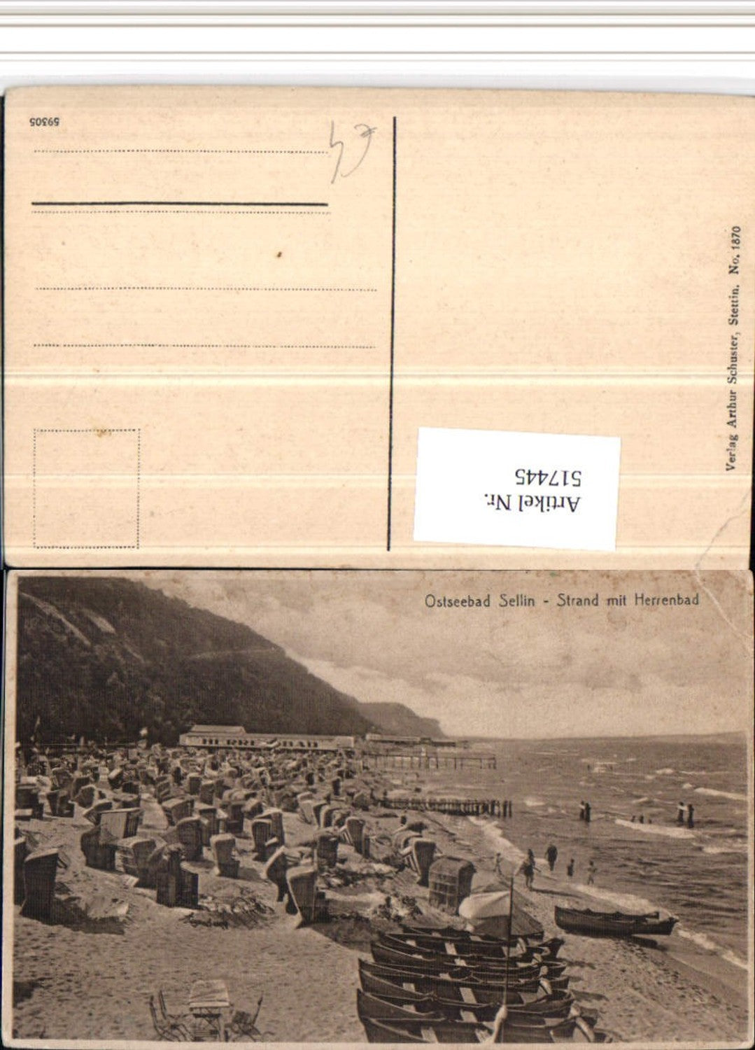 517445,Ostseebad Sellin Strandleben Strand m. Herrenbad