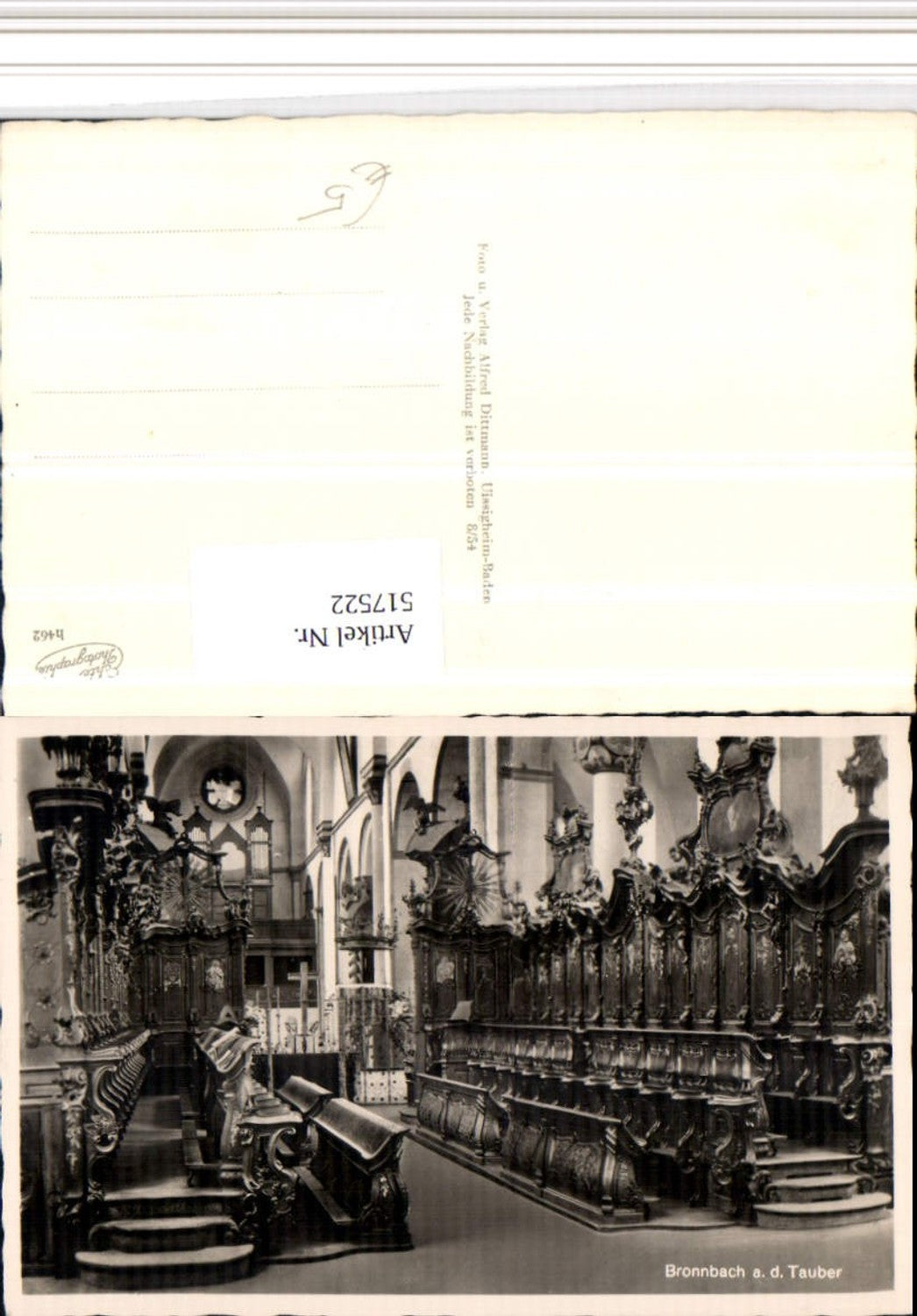 517522,Bronnbach an d. Tauber Kirche Innenansicht
