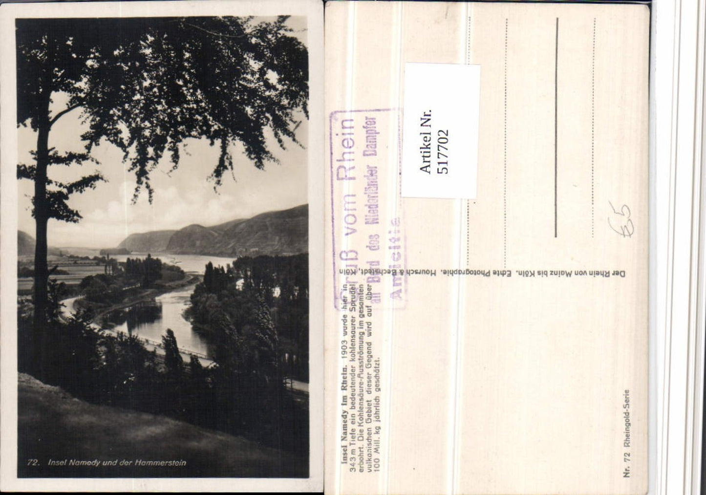 517702,Insel Namedy im Rhein b. Andernach m. Hammerstein