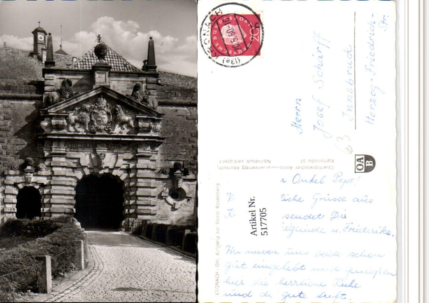 517705,Kronach Aufgang zur Veste Rosenberg Tor