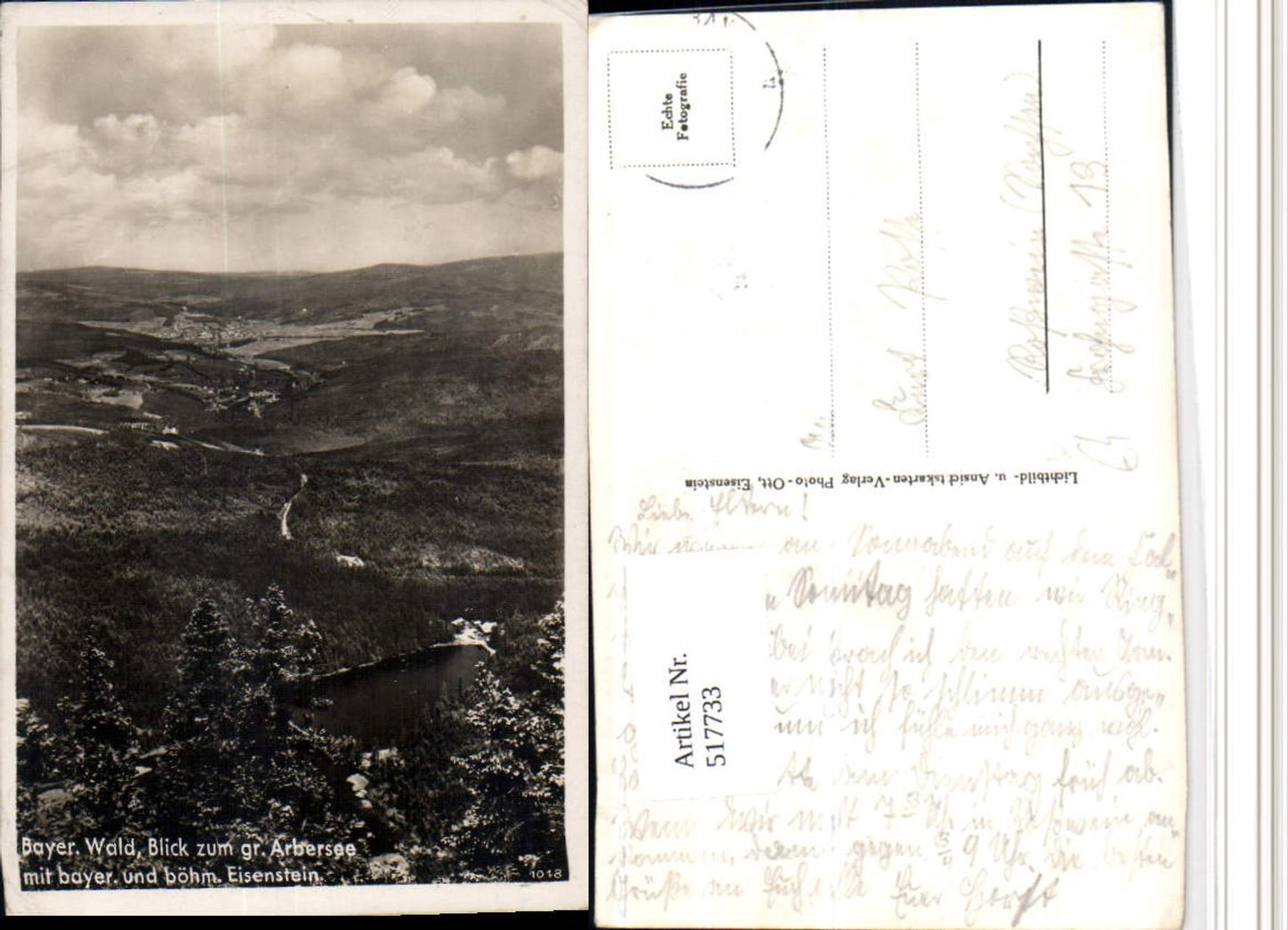 517733,Blick zum großen Arbersee m. Bayerisch Eisenstein