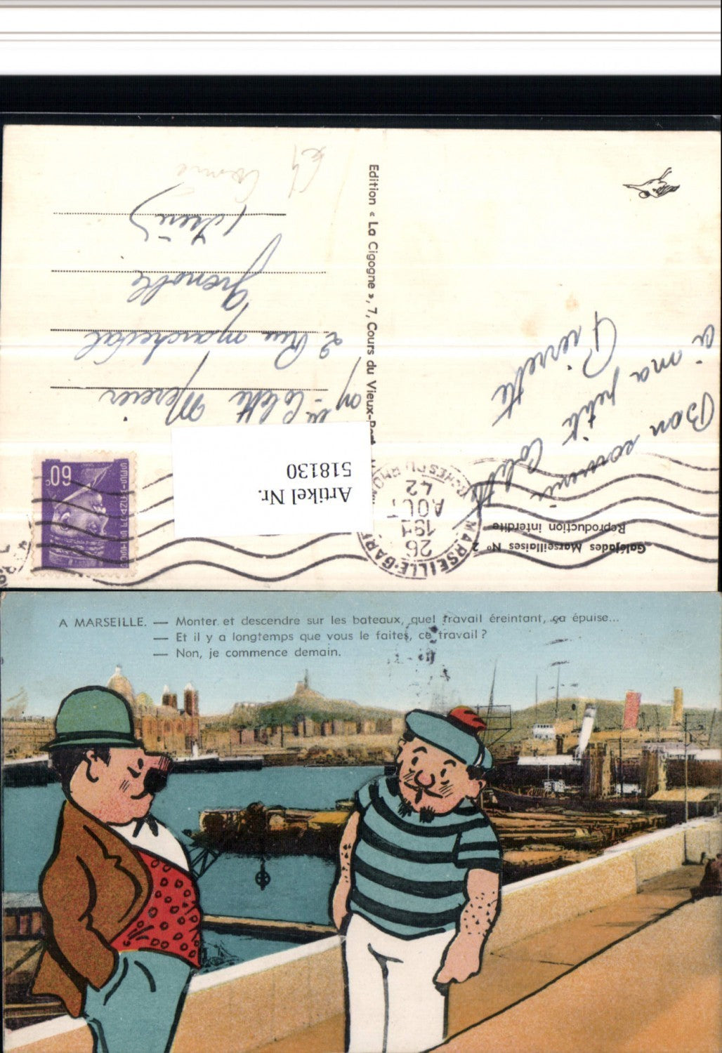 518130,Scherz Humor Marseille Matrose Mann Hafen Comic