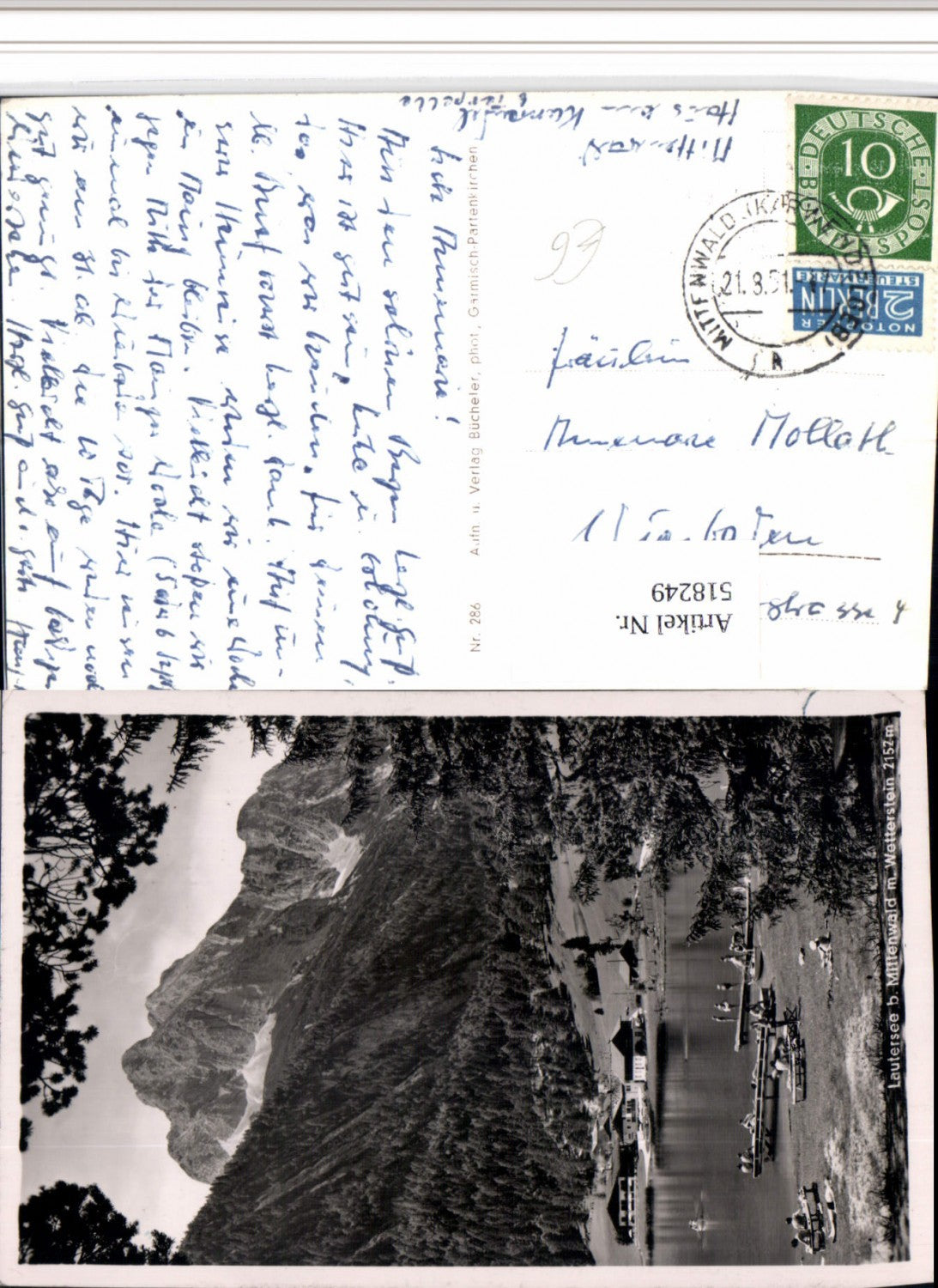 518249,Lautersee See b. Mittenwald m. Wetterstein Bergkulisse