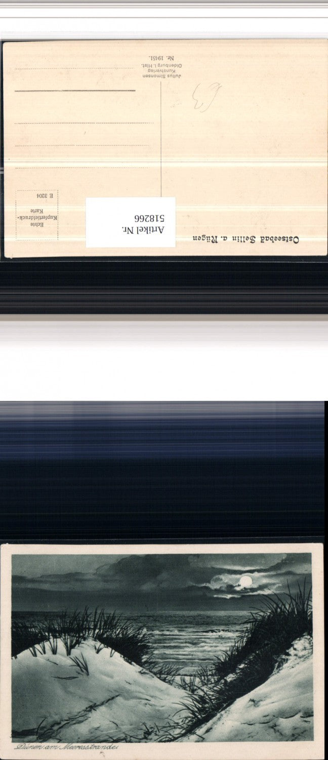 518266,Ostseebad Sellin auf Rügen Dünen am Meeresstrande Mondschein