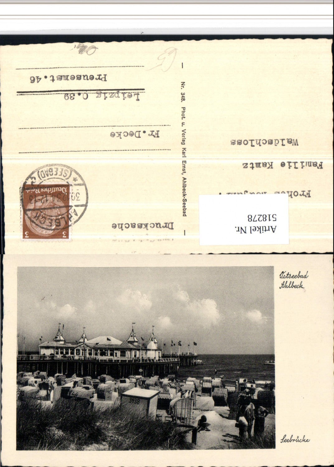518278,Ostseebad Ahlbeck Seebrücke Strandleben Strandkörbe