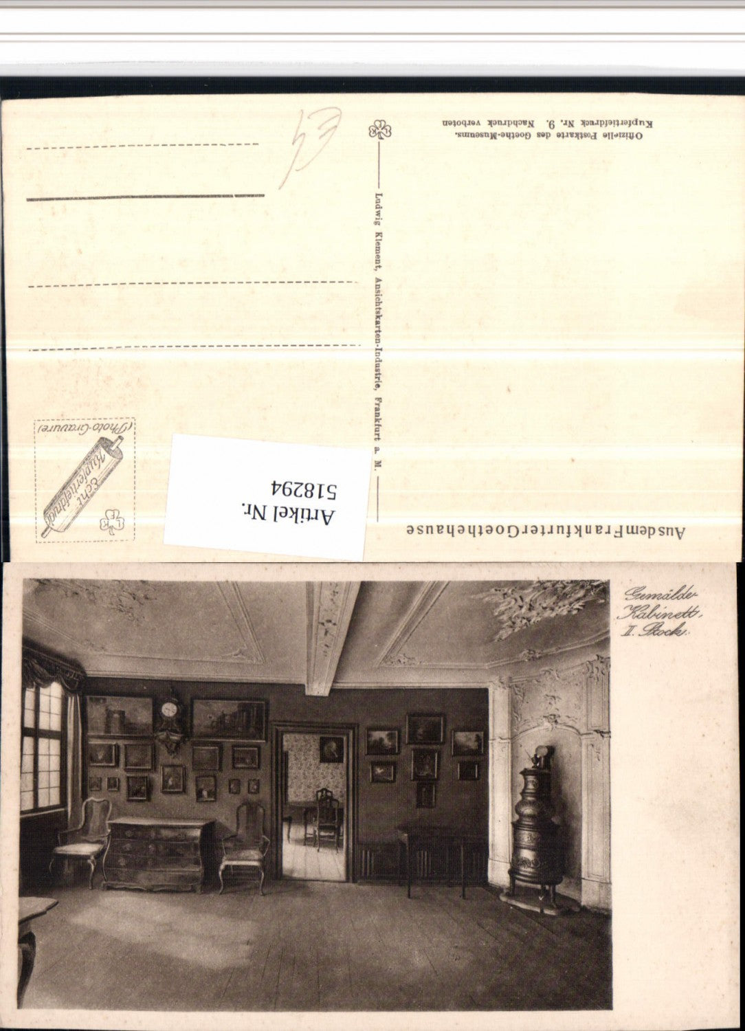 518294,Frankfurt am Main Goethehaus Gemälde-Kabinett Innenansicht