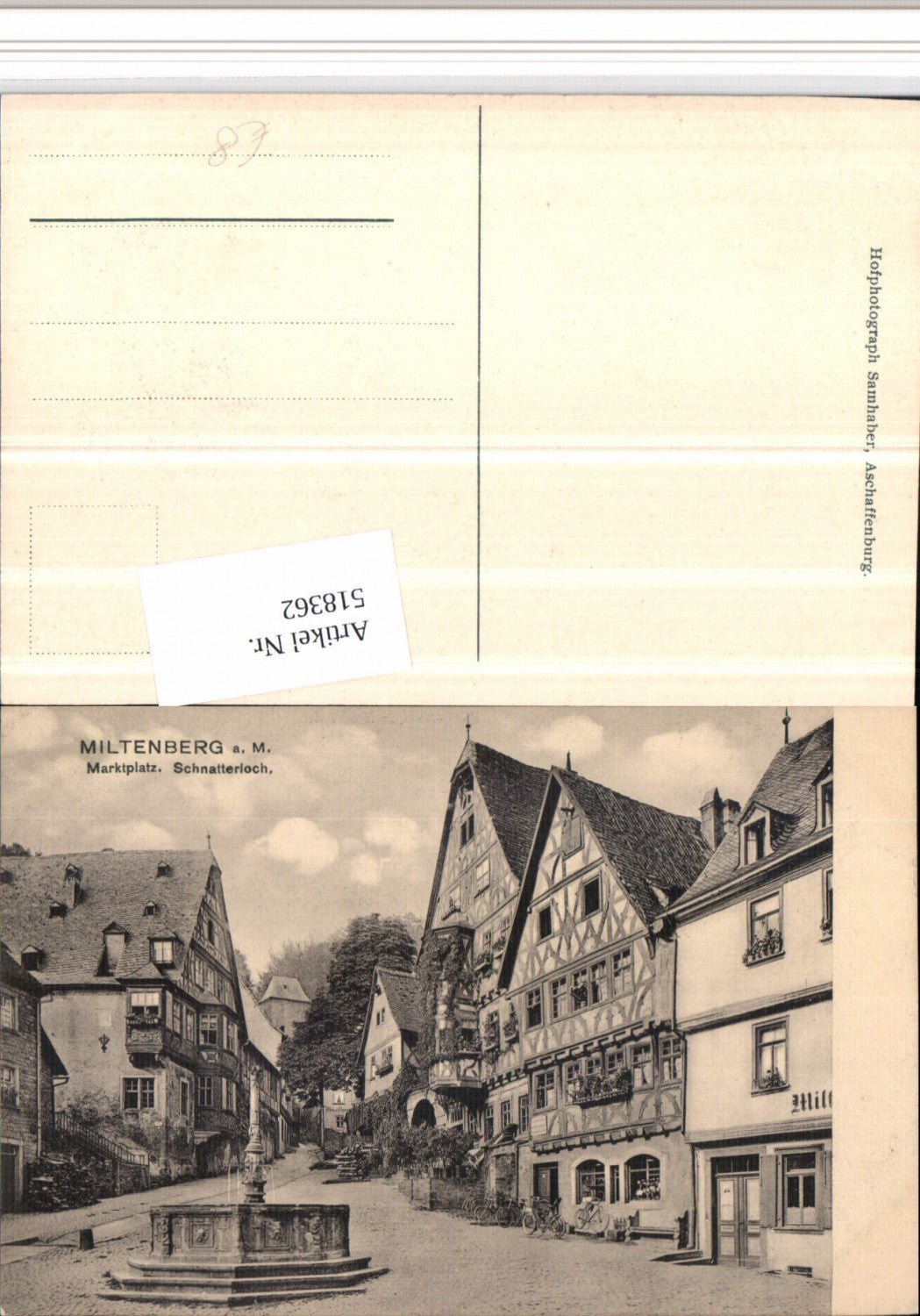 518362,Miltenberg am Main Marktplatz Schnatterloch Brunnen Erker