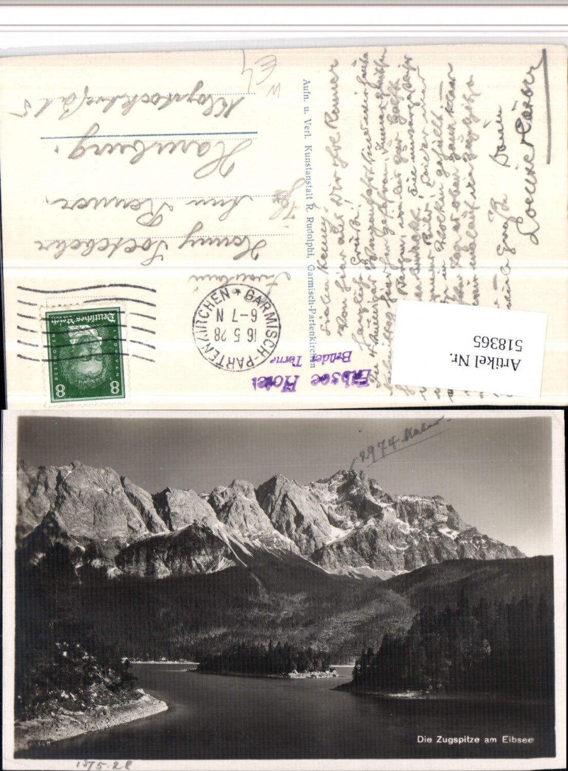 518365,Eibsee See b. Grainau m. Zugspitze Bergkulisse