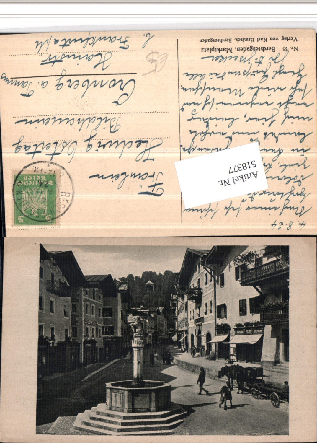 518377,Berchtesgaden Marktplatz Brunnen