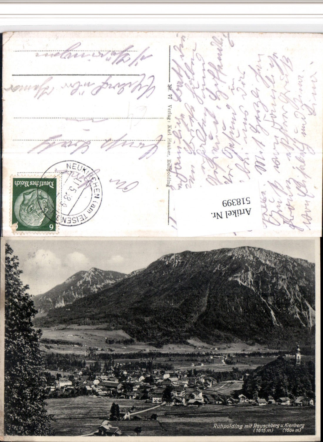 518399,Ruhpolding Totale m. Rauschberg u. Kienberg Bergkulisse