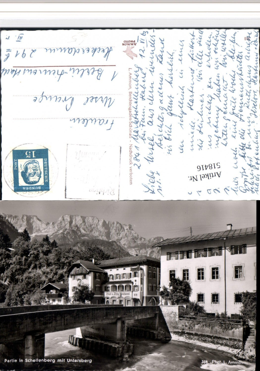 518416,Schellenberg Bäckerei Brücke m. Untersberg Bergkulisse