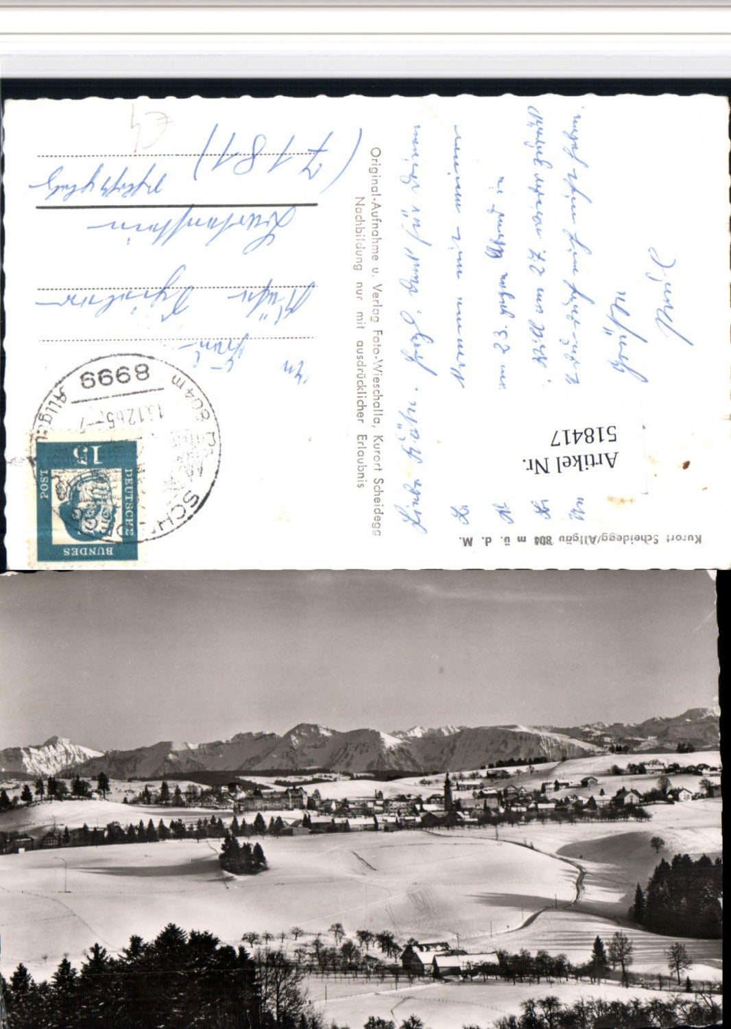 518417,Scheidegg im Allgäu Totale Bergkulisse Winterbild