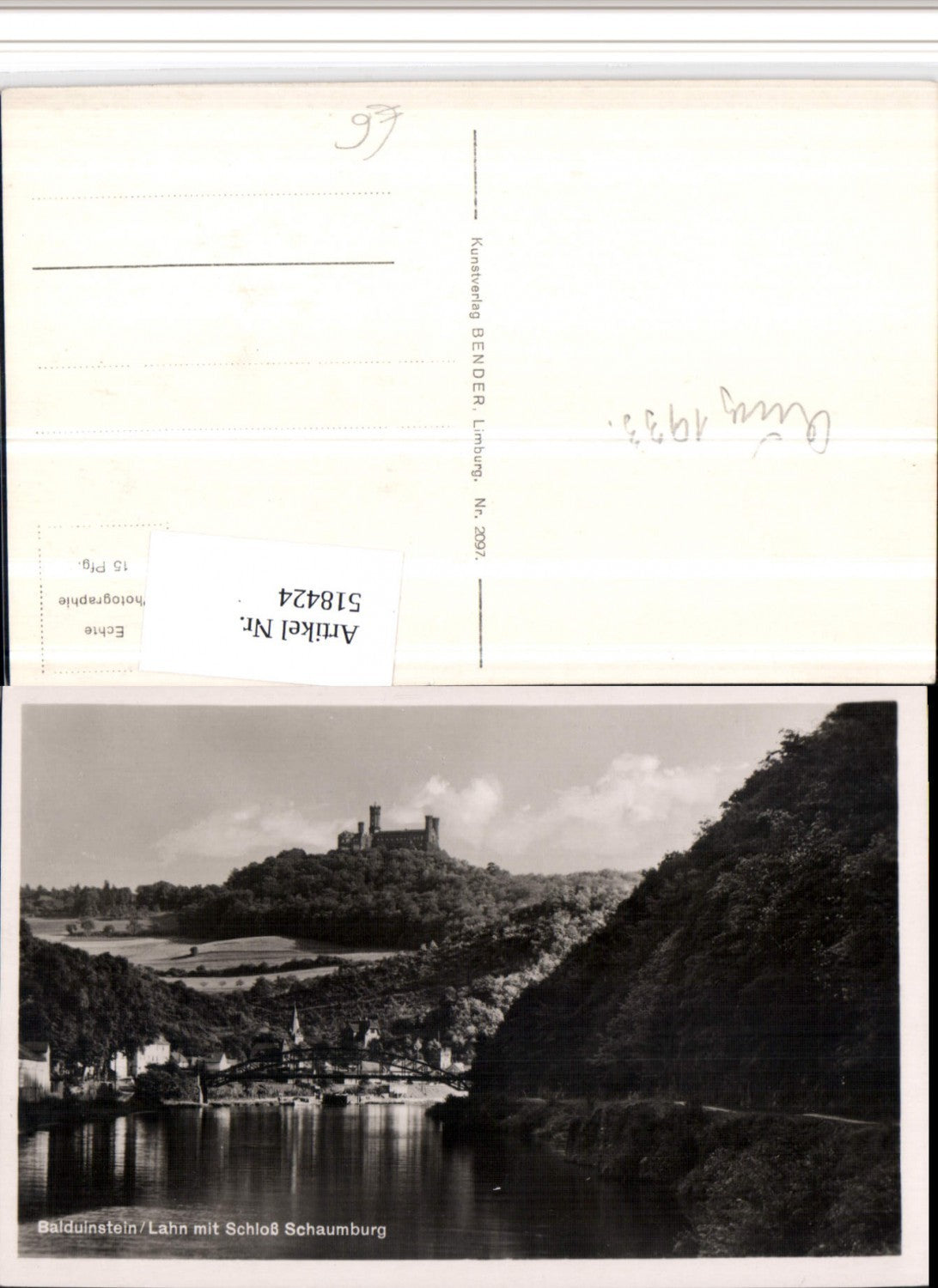 518424,Balduinstein an d. Lahn Teilansicht m. Schloss Schaumburg