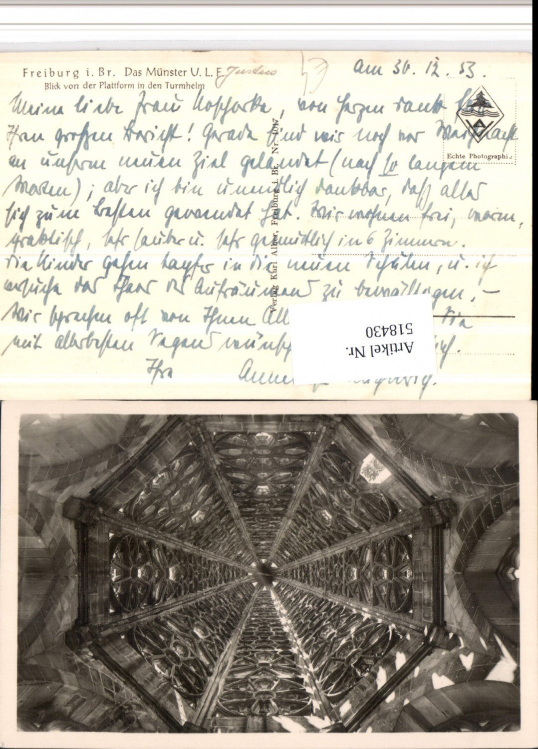 518430,Freiburg im Breisgau Münster Blick v. d. Plattform in den Turmhelm