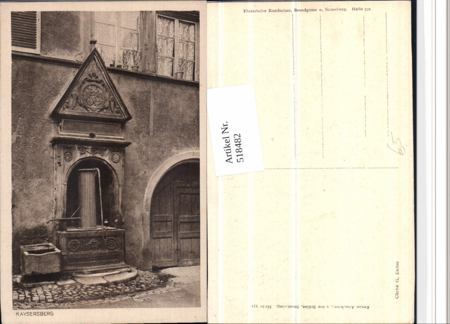 518482,Elsass Haut-Rhin Kaysersberg Brunnen