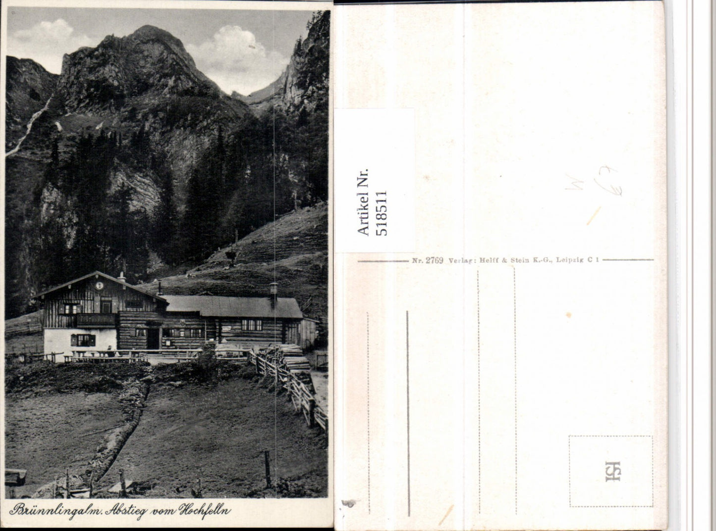 518511,Bründlingalm b. Bergen Abstieg v. Hochfelln Bergkulisse