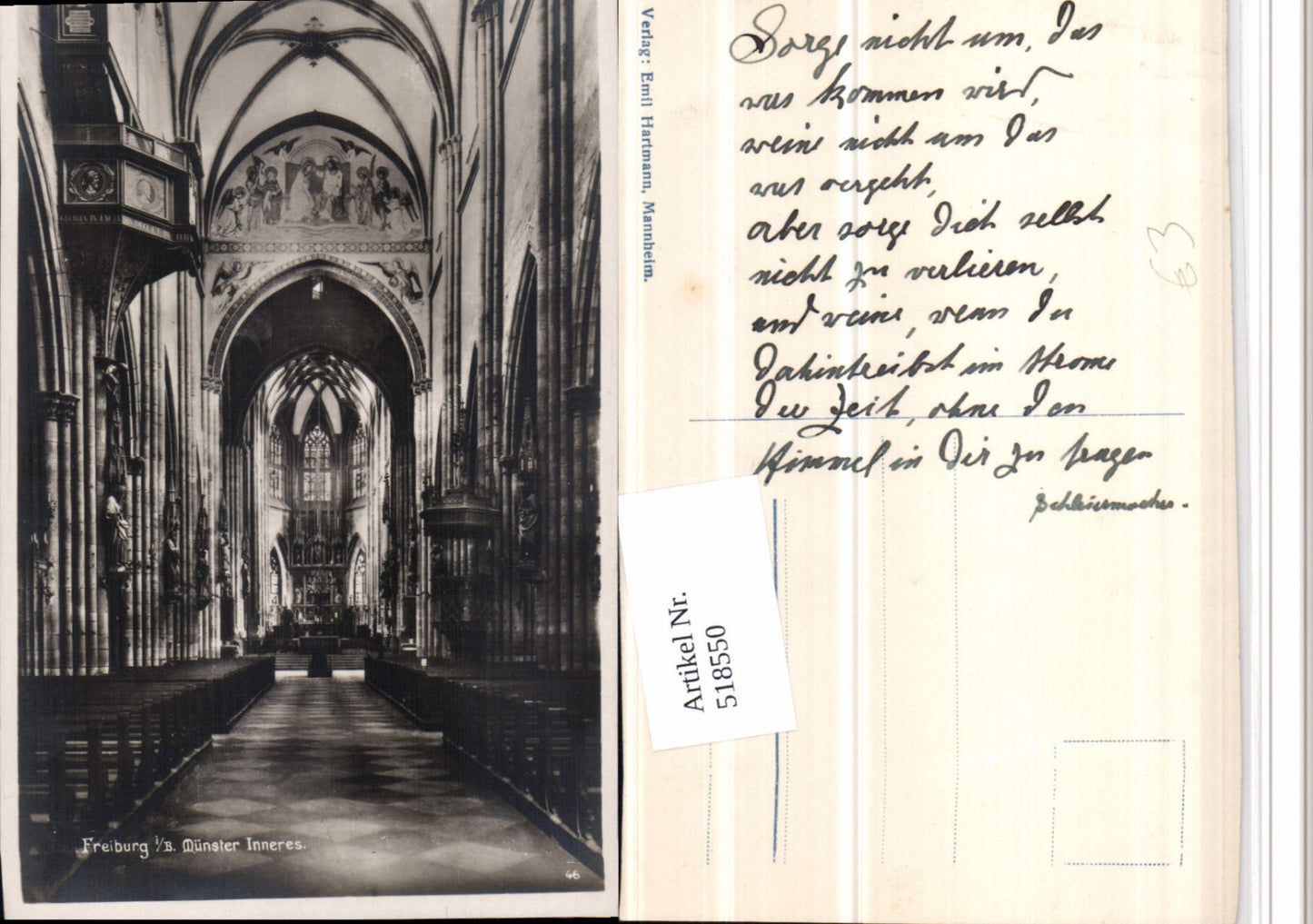 518550,Freiburg im Breisgau Münster Kirche Innenansicht