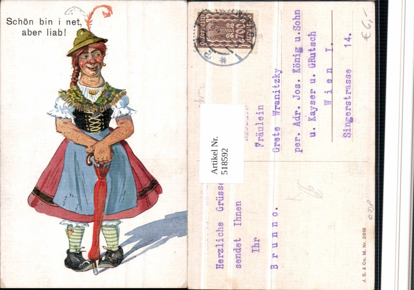 518592,Künstler AK Exzentriker Mann in Frauenkleider Humor