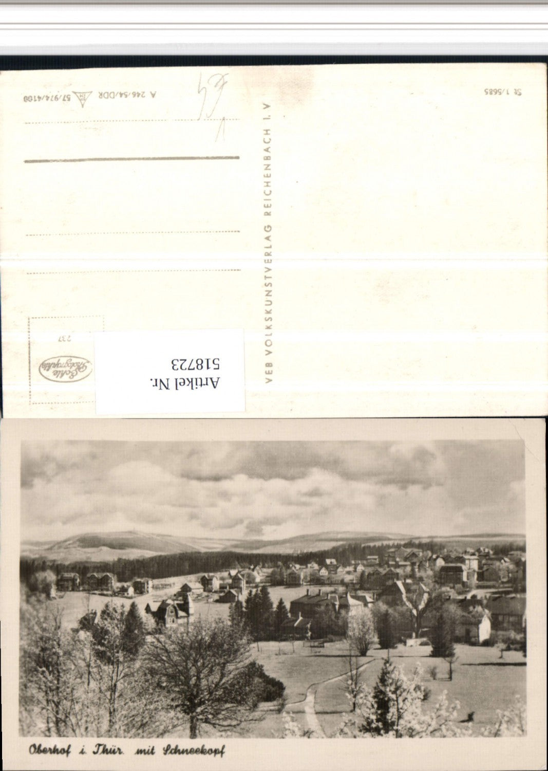 518723, Oberhof in Thuringia, partial view with Schneekopf pub VEB
