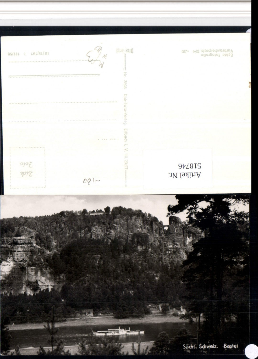 518746,Sächsische Schweiz Bastei Felsen b. Rathen Dampfer