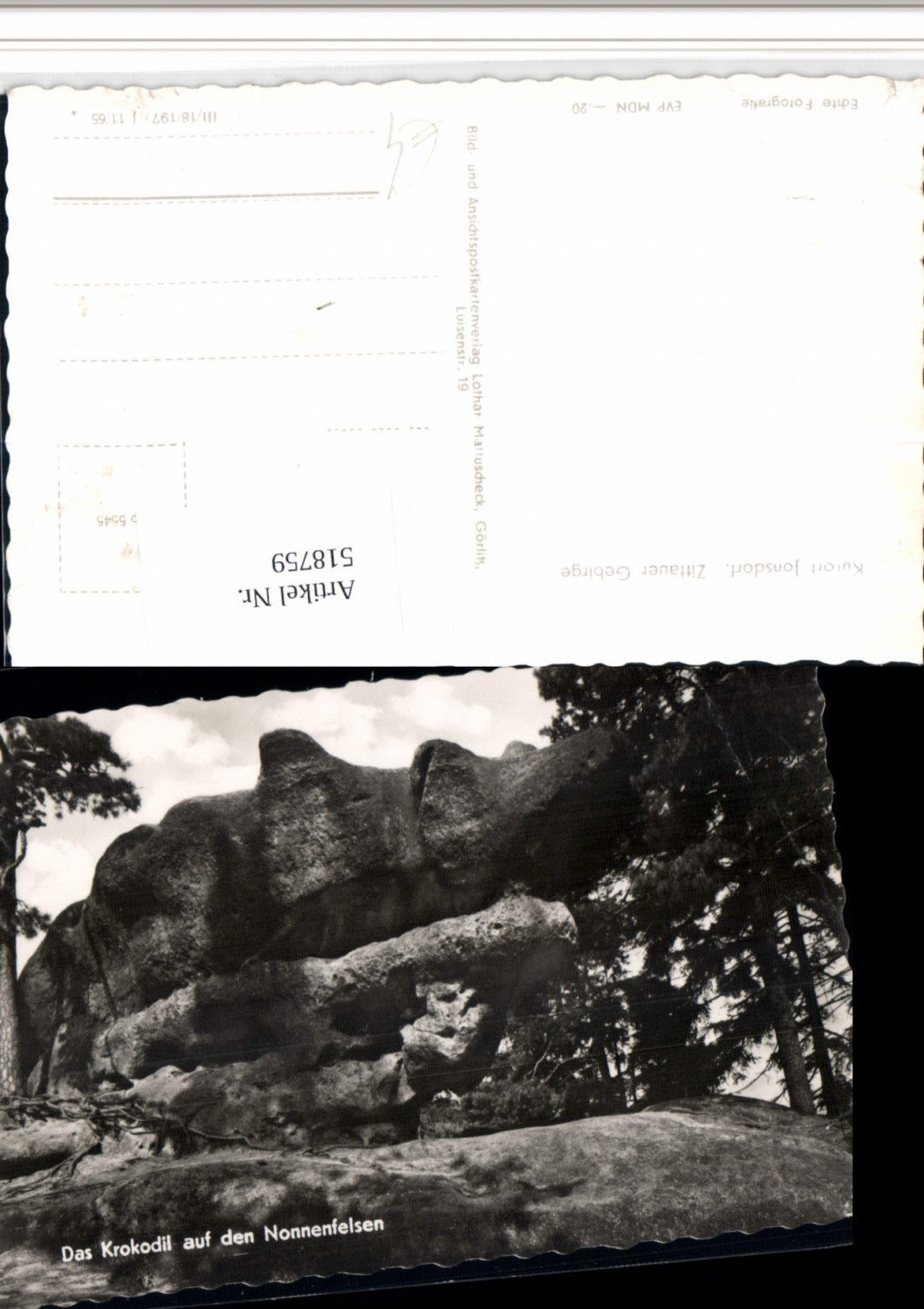 518759,Jonsdorf Krokodil auf den Nonnenfelsen Felsen