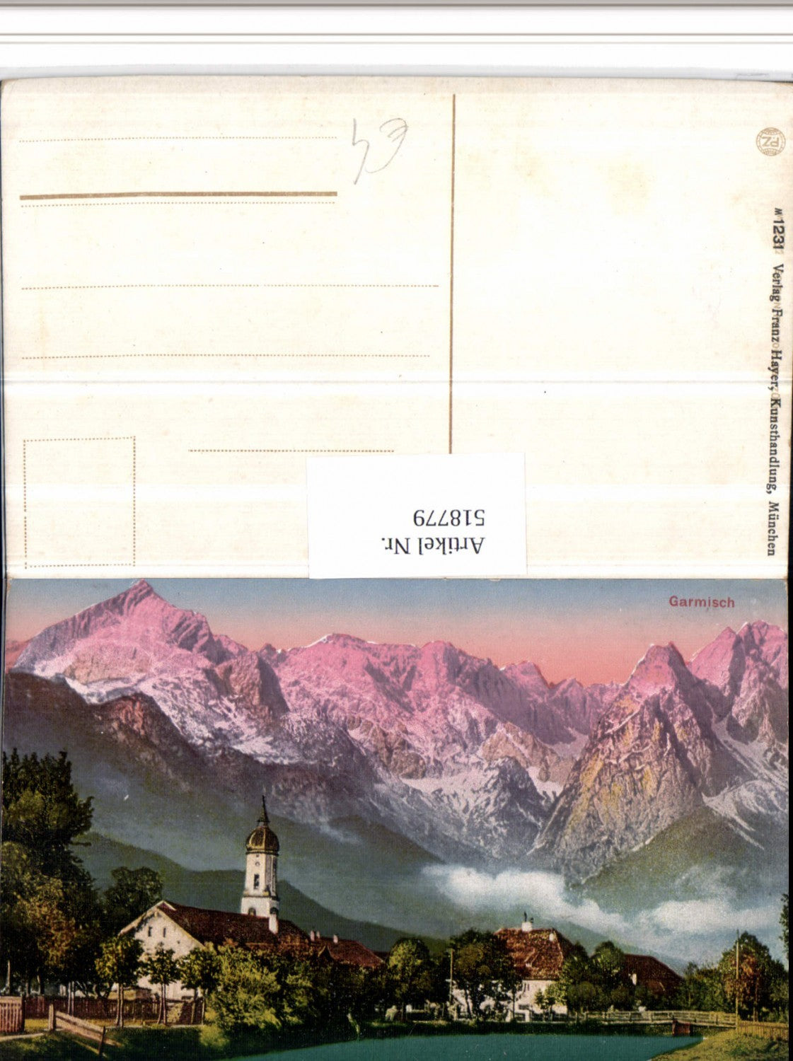 518779,Garmisch Teilansicht Kirche Bergkulisse