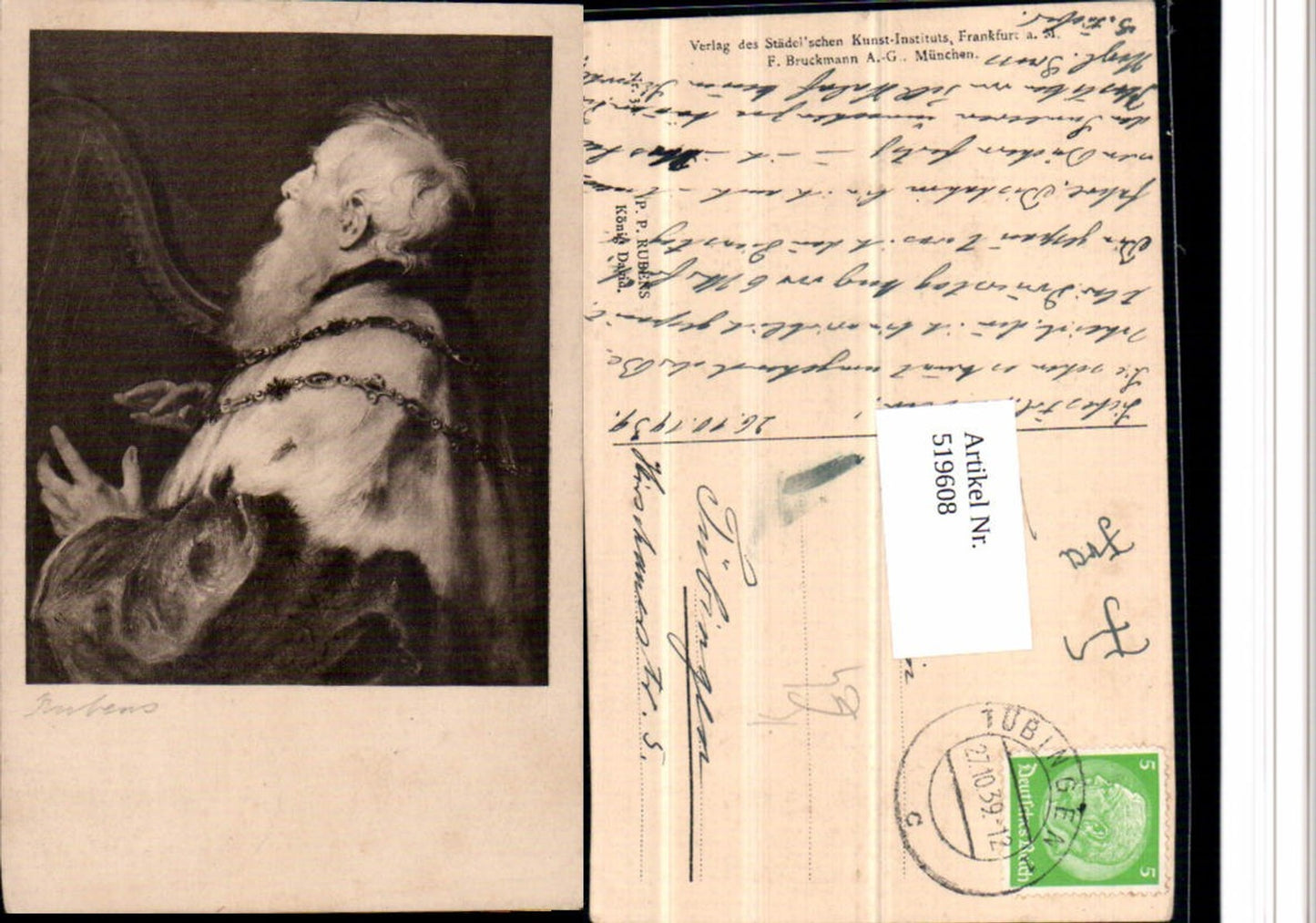 519608,Künstler AK P.P. Rubens König David Portrait Harfe