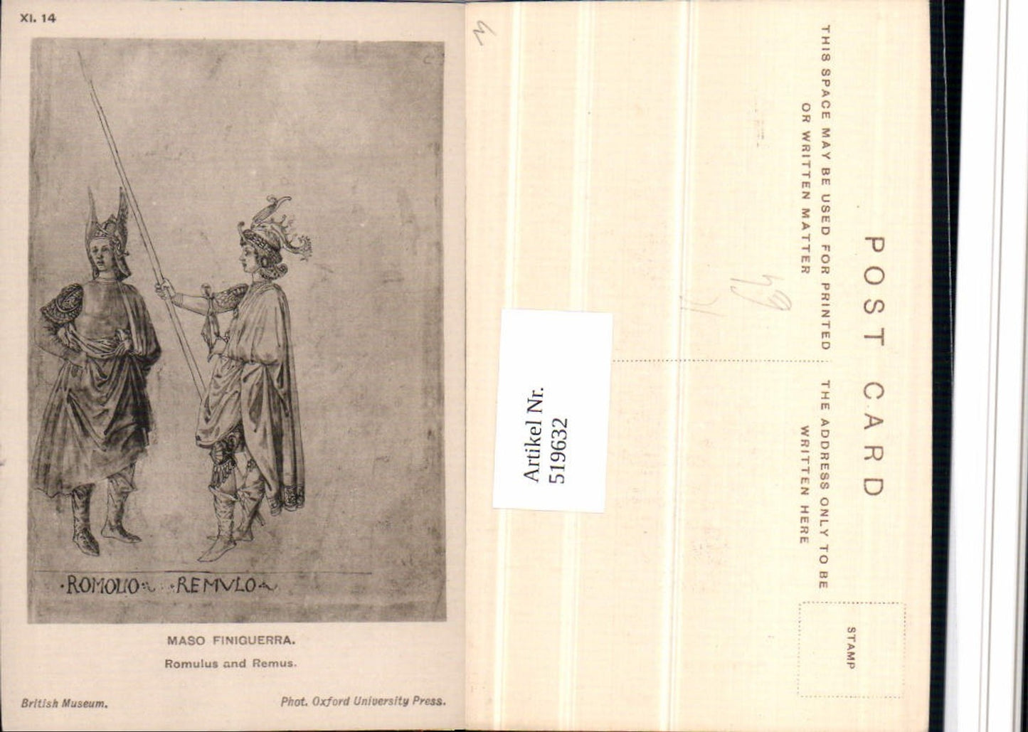 519632,Künstler AK Maso Finiguerra Romulus and Remus