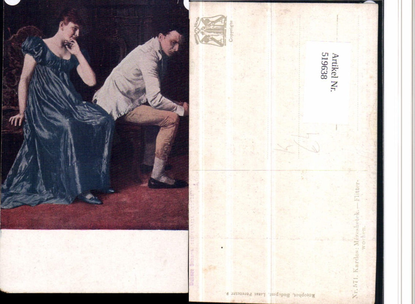 519638,Künstler AK Kardos Fliterwochen Liebe Paar Frau Kleid
