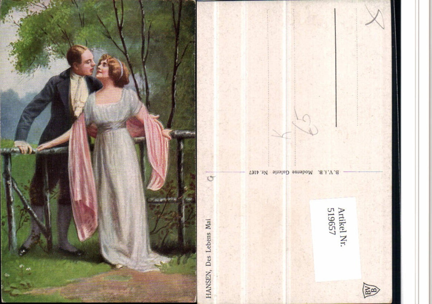 519657,Künstler AK Hansen Des Lebens Mai Liebe Paar Frau Kleid Tuch