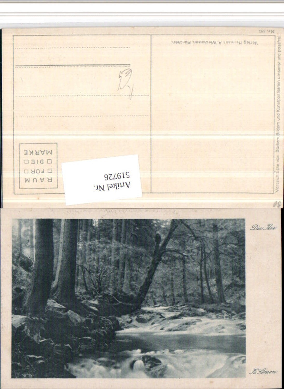 519726,Künstler AK K. Simon Die Ilse Fluss Waldbach Wald