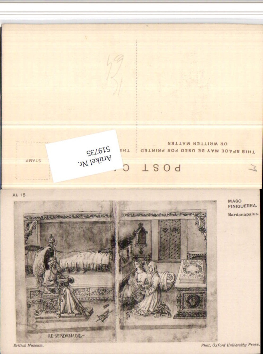 519735,Künstler AK Maso Finiguerra Sardanapalus König