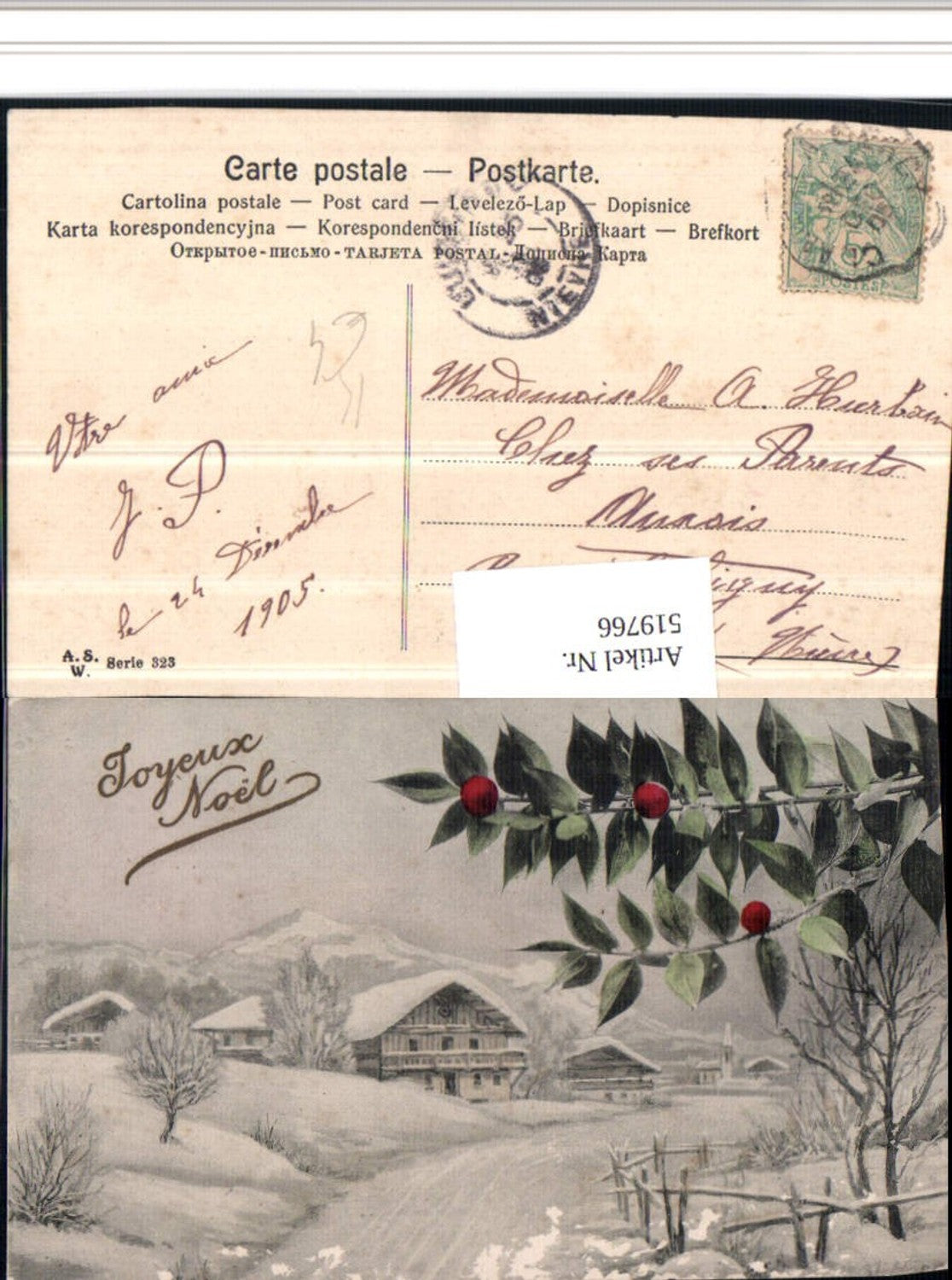 519766,Künstler AK Winterlandschaft Häuser Bergkulisse