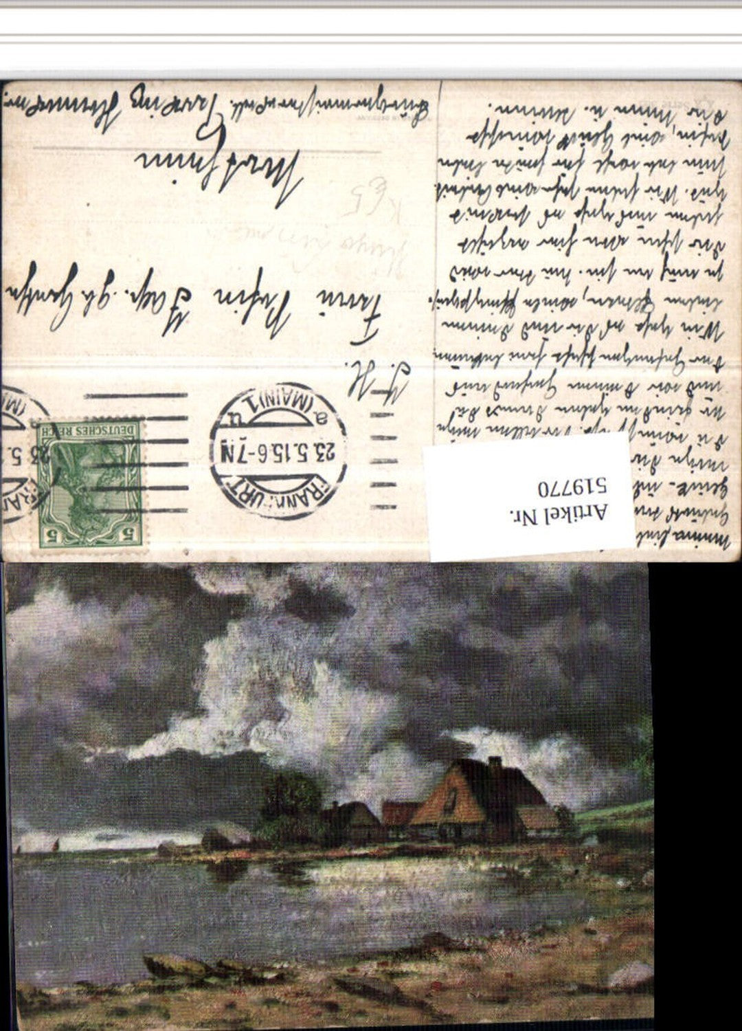 519770,Künstler AK Hugo Lissmann Landschaft Haus See
