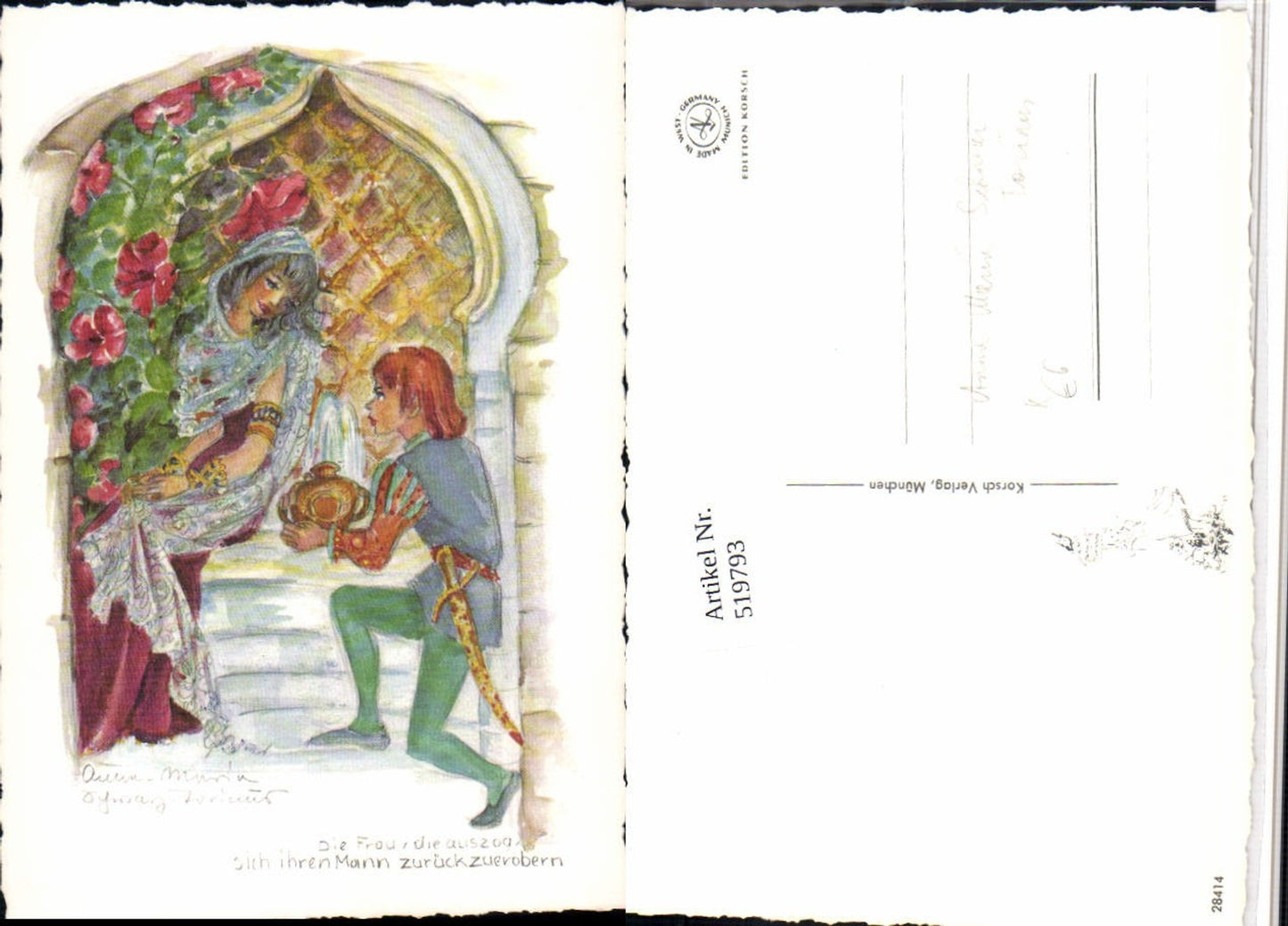519793,Künstler AK Anna-Maria Schwarz-Torinus Frau die auszog Mann zurück erobern
