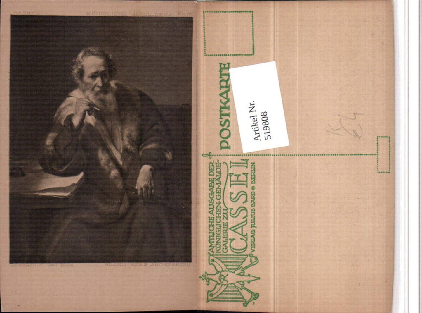 519808,Künstler AK Rembrandt van Rijn Bildnis eines Architekten