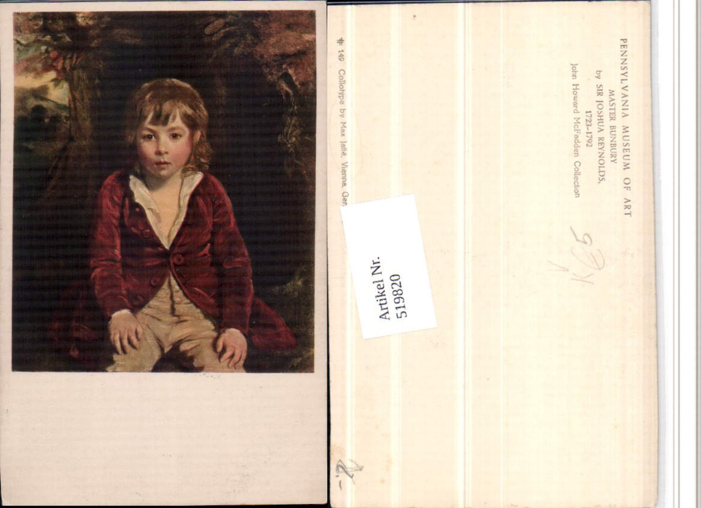 519820,Künstler AK Joshua Reynolds Master Bunbury pub Max Jaffe 149