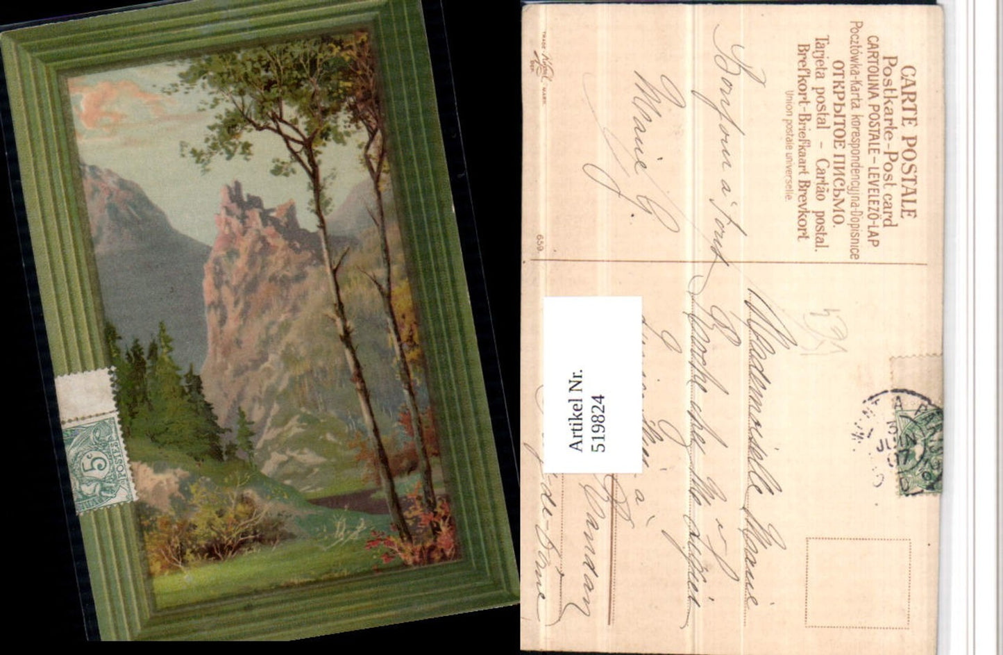 519824,Künstler AK Landschaft Bergkulisse pub Trade Kopal Mark 659