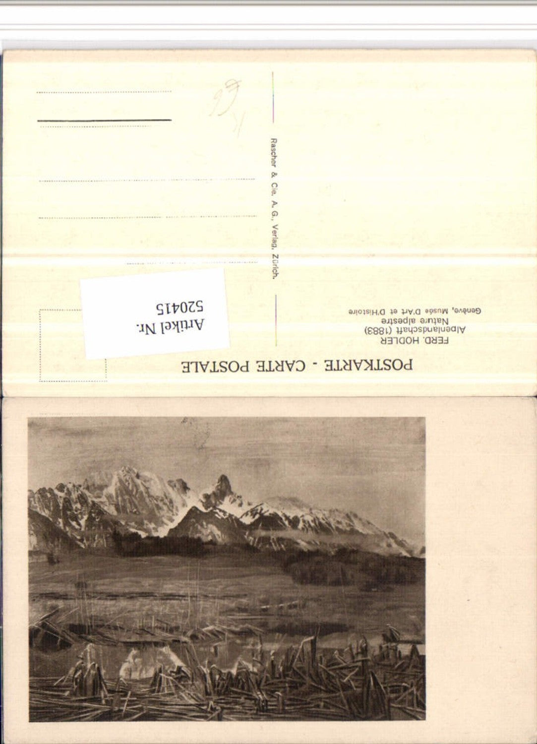 520415,Künstler AK Ferd. Hodler Alpenlandschaft Bergkulisse