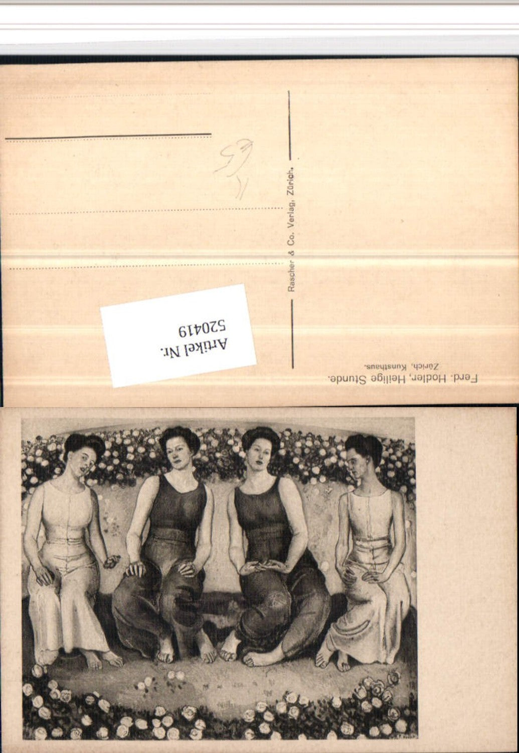 520419,Künstler AK Ferd. Hodler Heilige Stunde Frauen