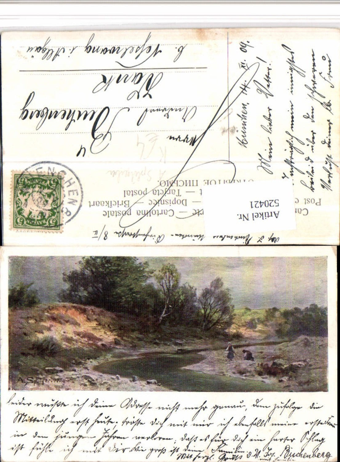 520421, Artist AK A. Splitgerber Landscape Stream