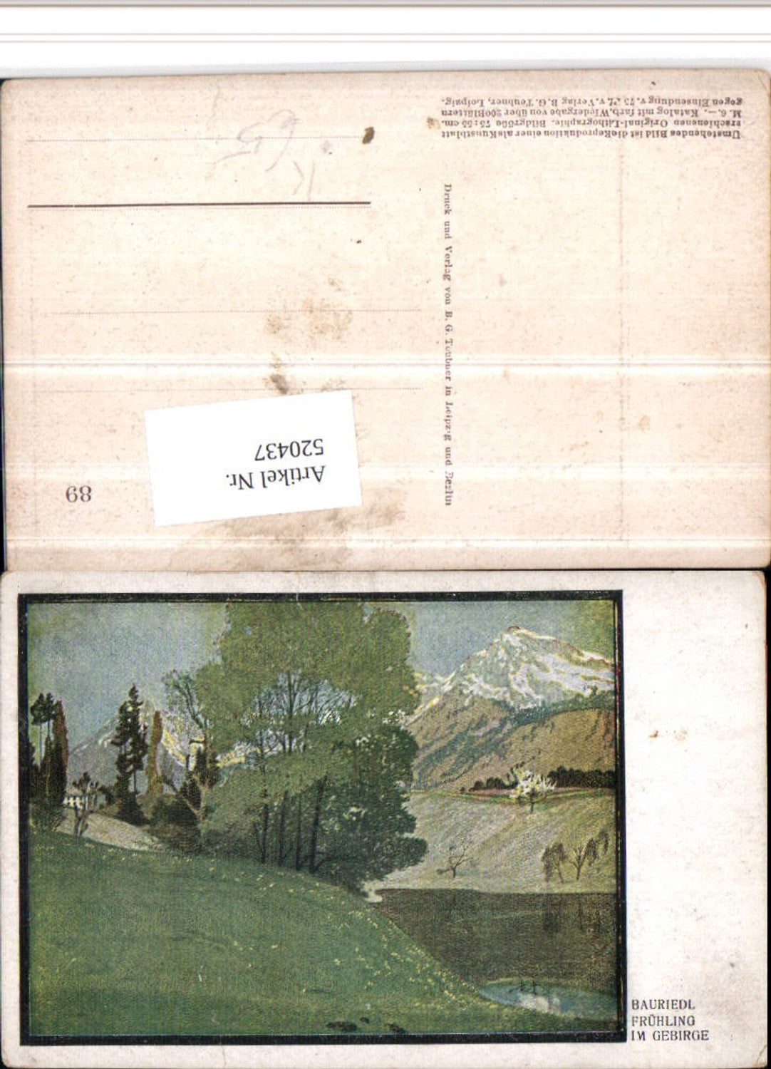 520437,Künstler AK Otto Bauriedl Simplicissimus Frühling im Gebirge Landschaft