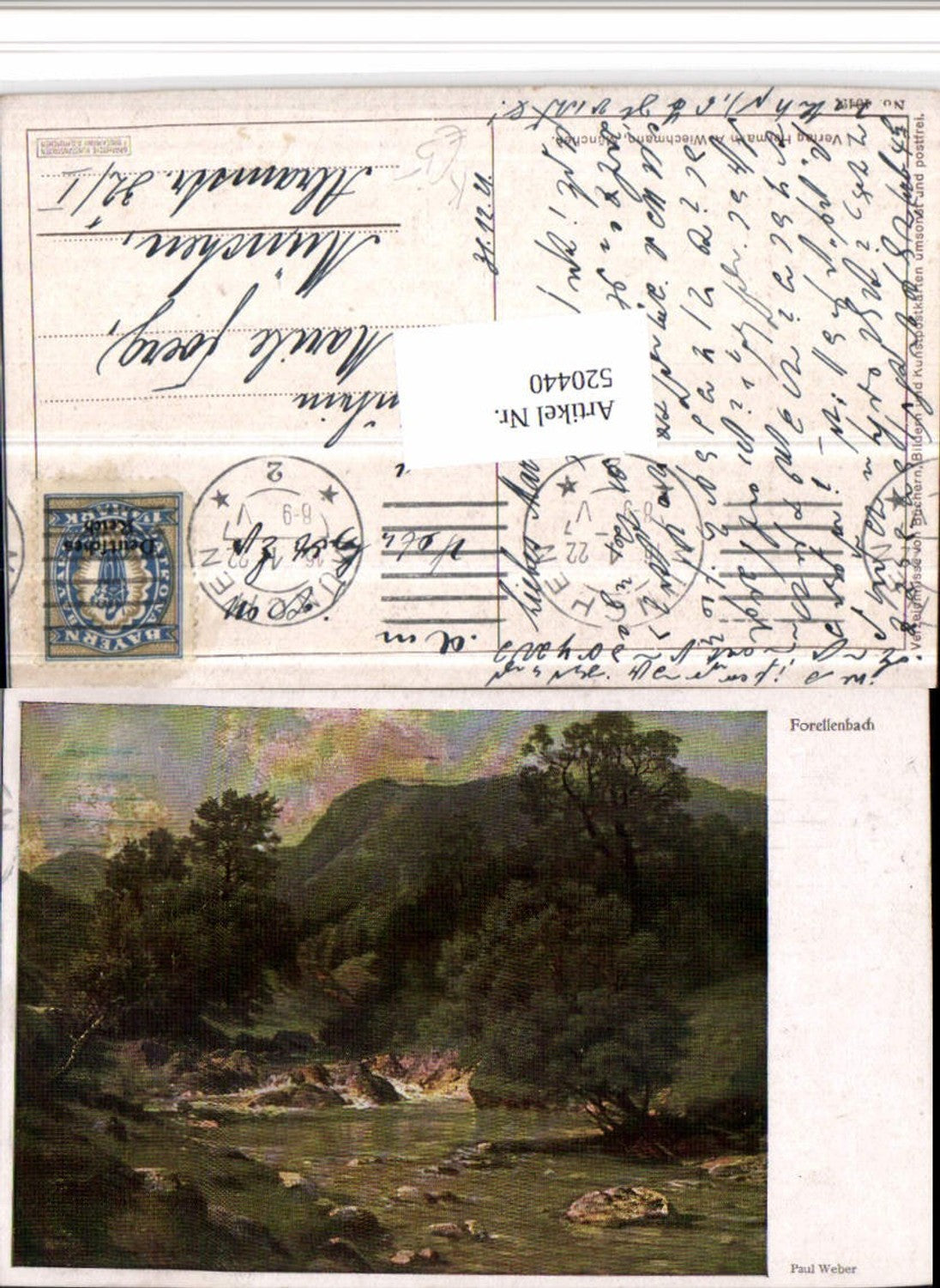 520440,Künstler AK Paul Weber Forellenbach Landschaft Bach