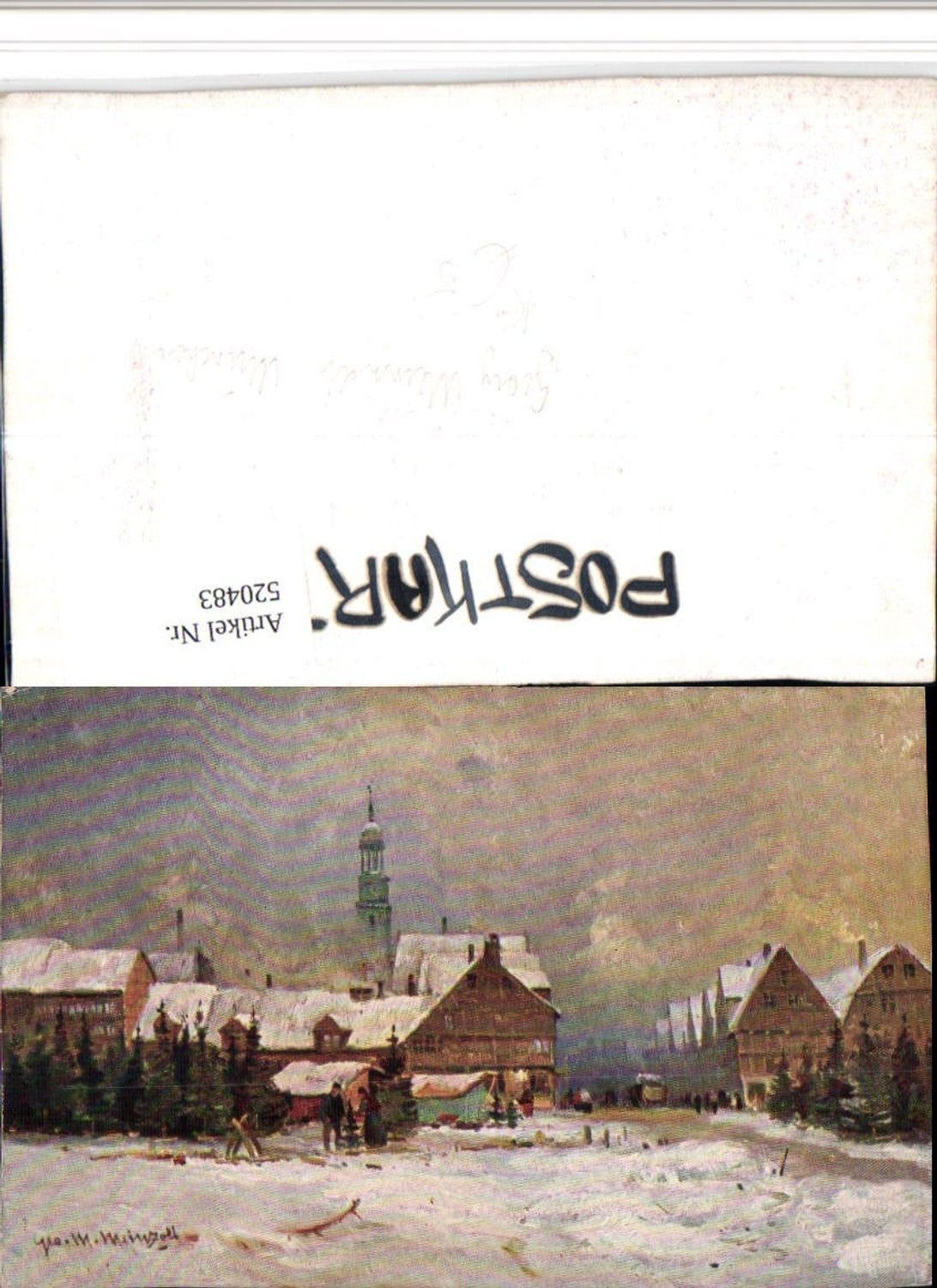 520483,Künstler AK Georg Meinzolt München Stadt Winterbild