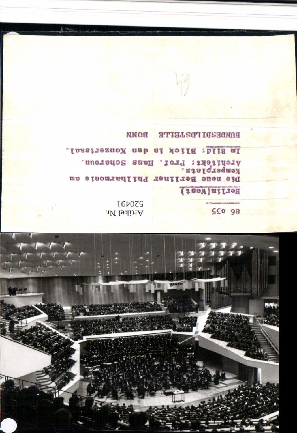 520491,Foto-AK Verlagsrohabzug Berlin Tiergarten Mitte Kemperplatz Philharmonie