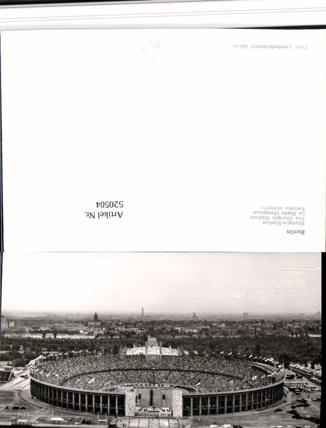 520504, Photo-AK Publisher's raw print Berlin Olympic Stadium Westend Charlottenburg