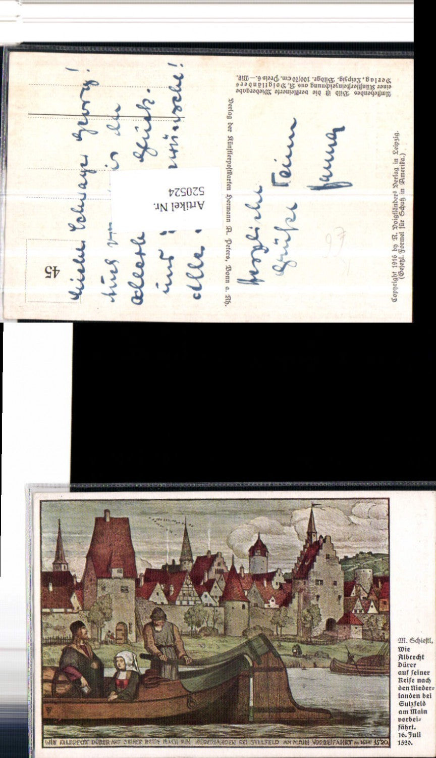 520524,Künstler AK M. Schiestl Albrecht Dürer Sulzfeld am Main Boot
