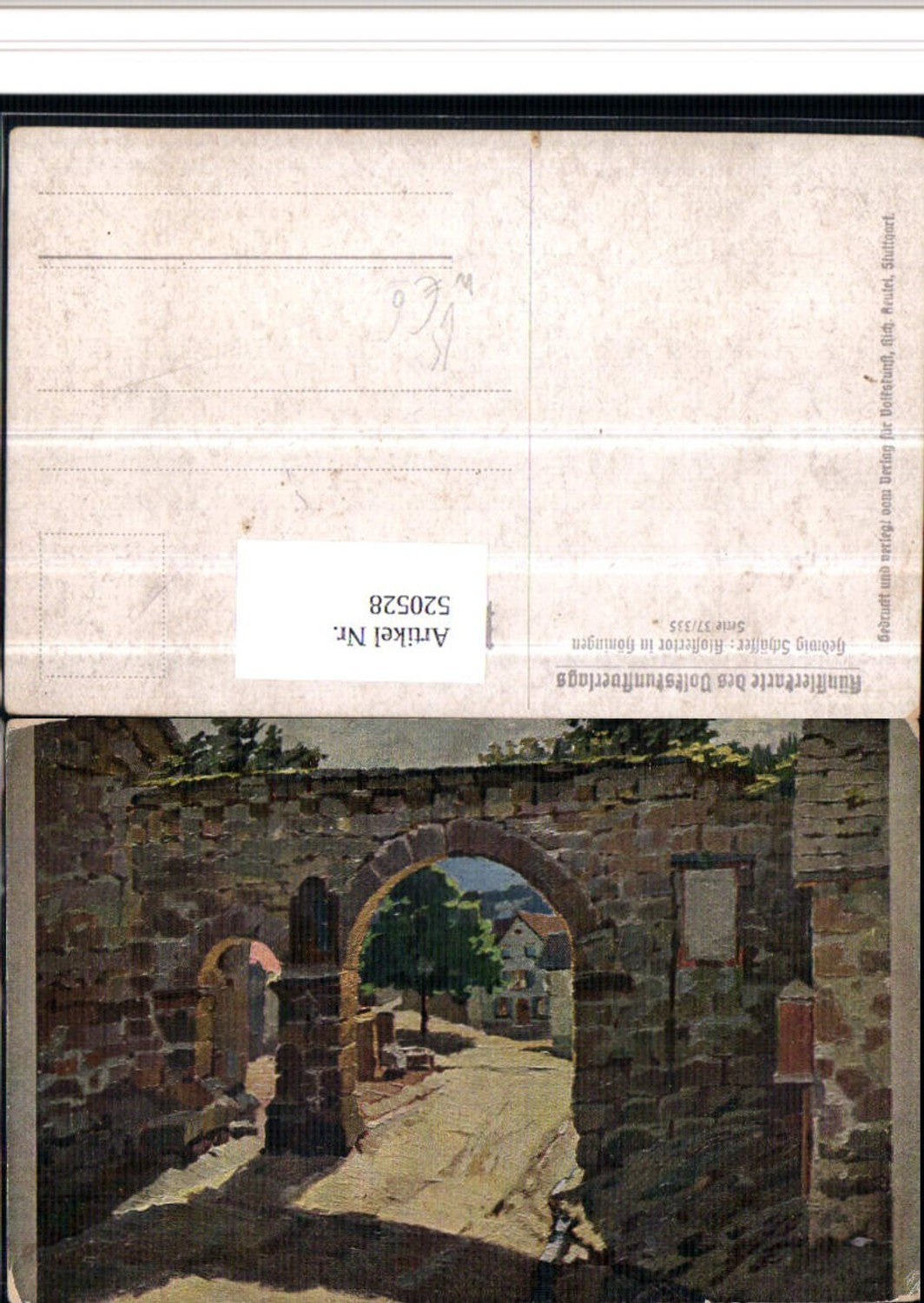 520528,Künstler AK Hedwig Schäffer Klostertor in Höningen pub Volkskunstverlag 37/335
