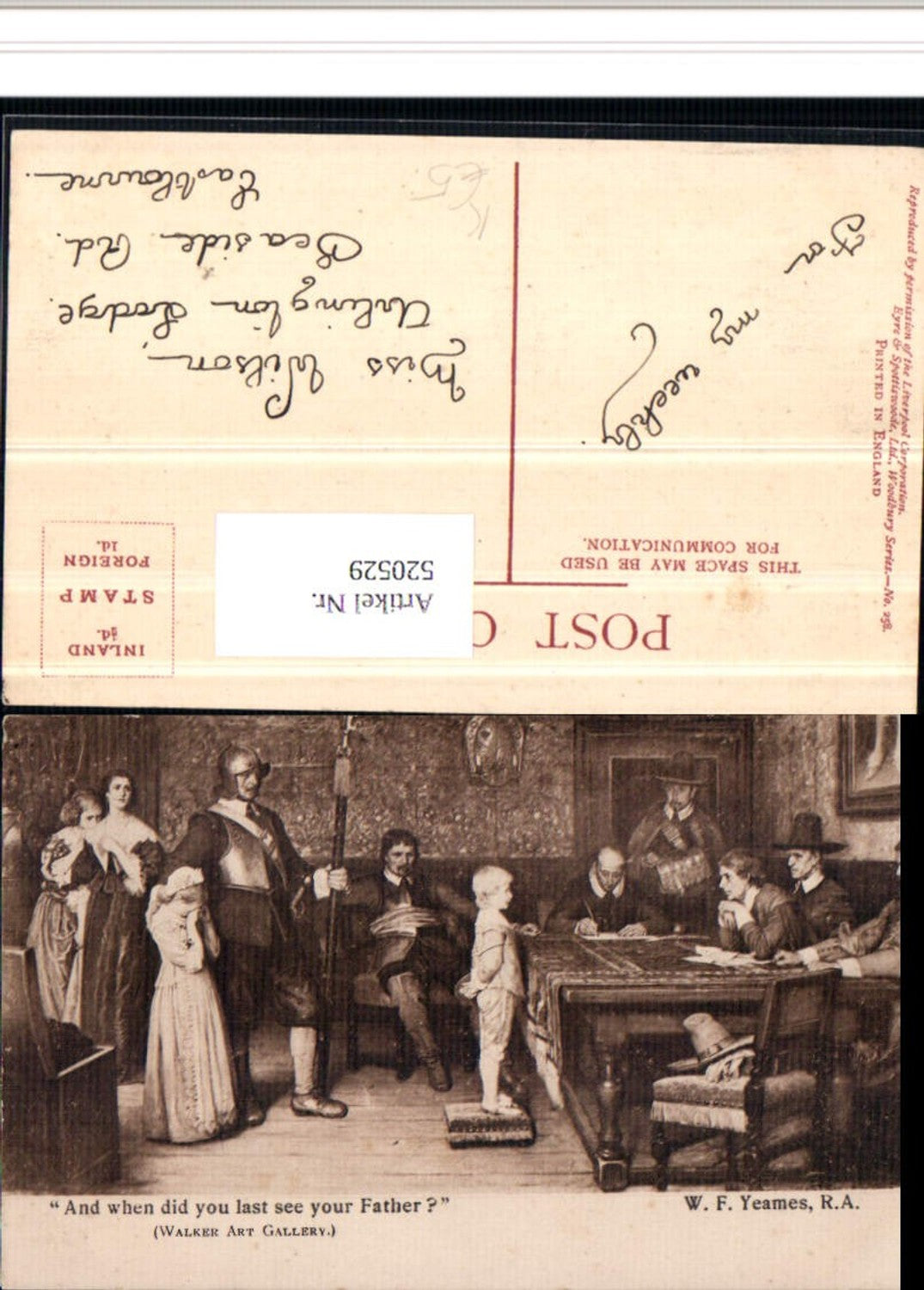 520529,Künstler AK W. F. Yeames When did you last see your Father Personen